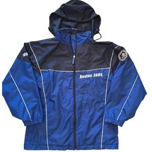 Vintage Boston Marathon 2005 Jacket Image Impact Y2K Packable Hood‎ Size Small